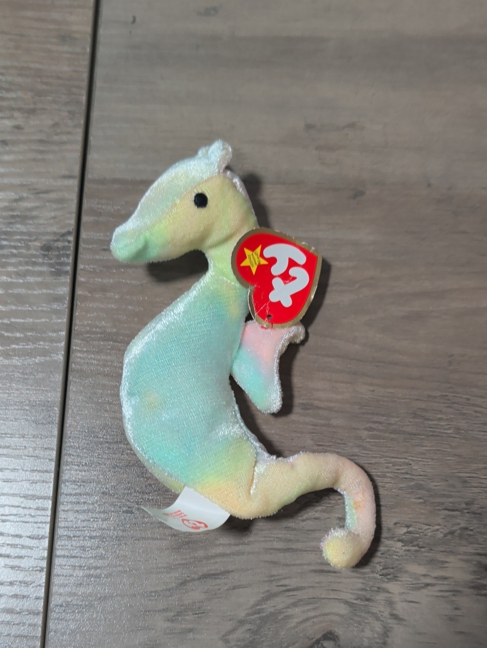 Vintage 1998 TY Mini Beanie Baby Neon The Pastel Seahorse